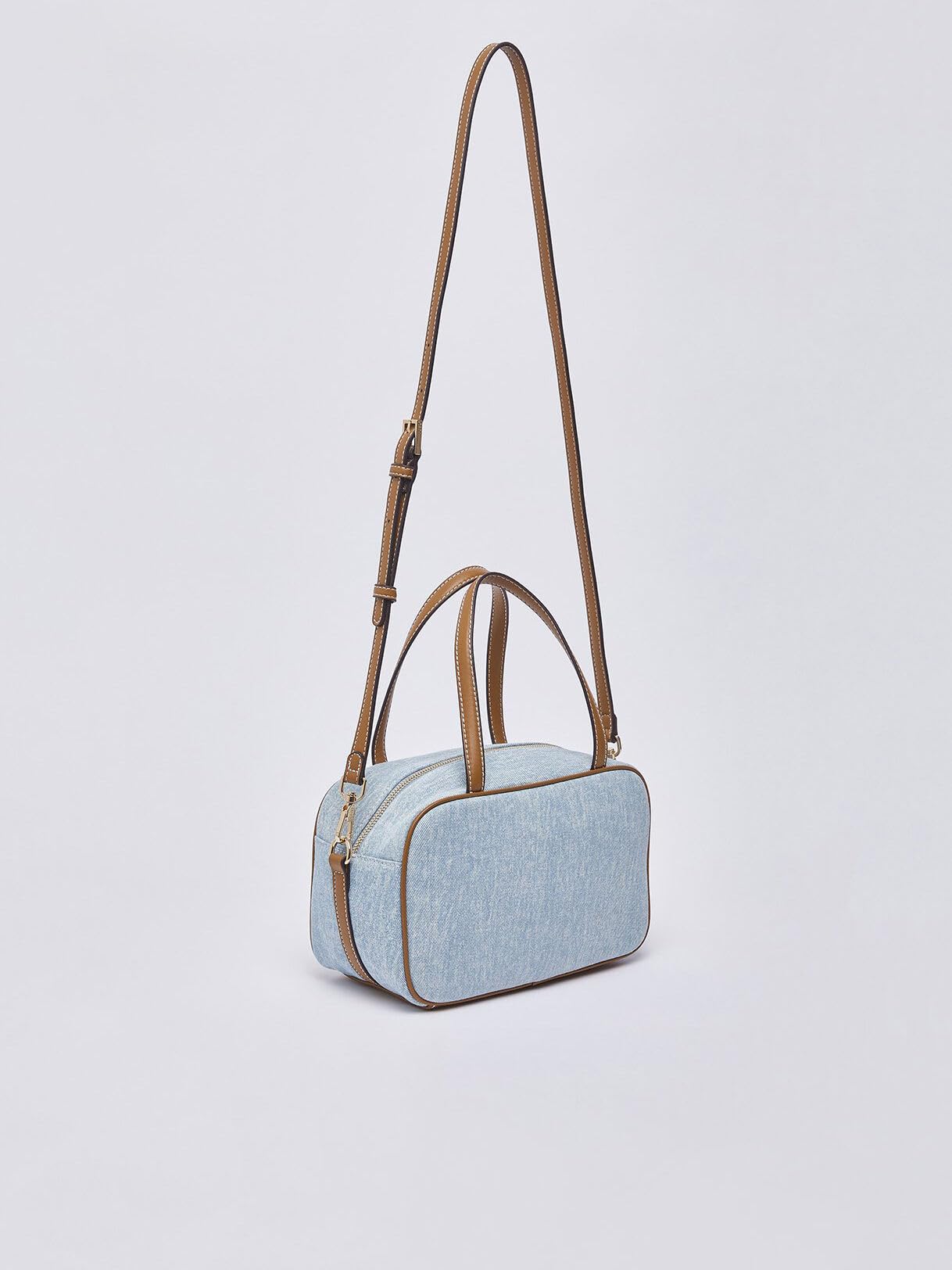 Liu Jo Bolso mujer baúl Ferielle M Bowling light denim BS26LJ52 AA6113 T377A Tamaño del bolso: Medio