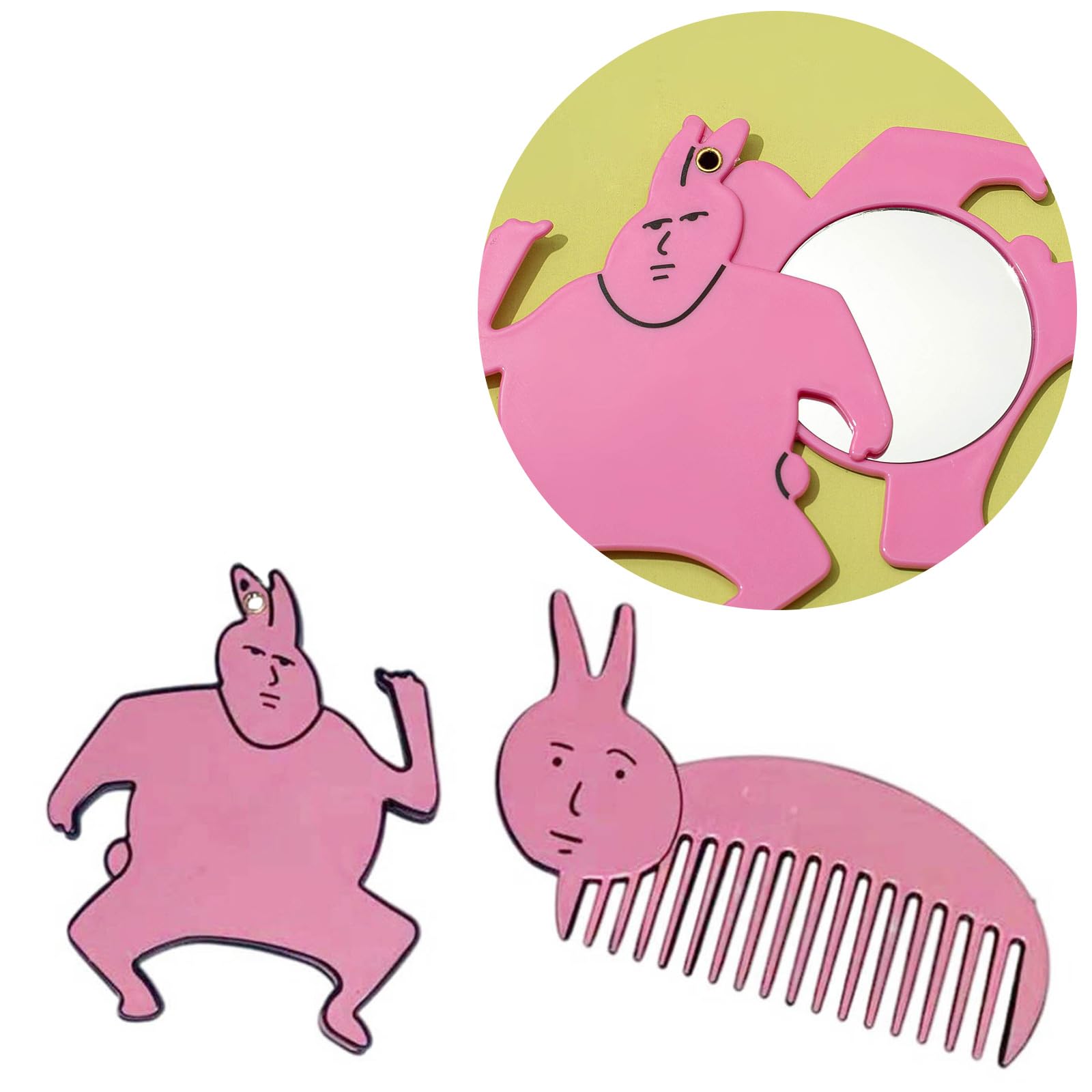 YZYDF Funny and Comb Set Cute Acrylic Accessories Acrylic Material Cute Keyring for Makeup and Hair Styling