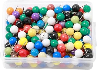 TEHAUX 100pcs Mixed Color Ball Head Plastic Pins for Sewing Clothing and Outdoor Activities