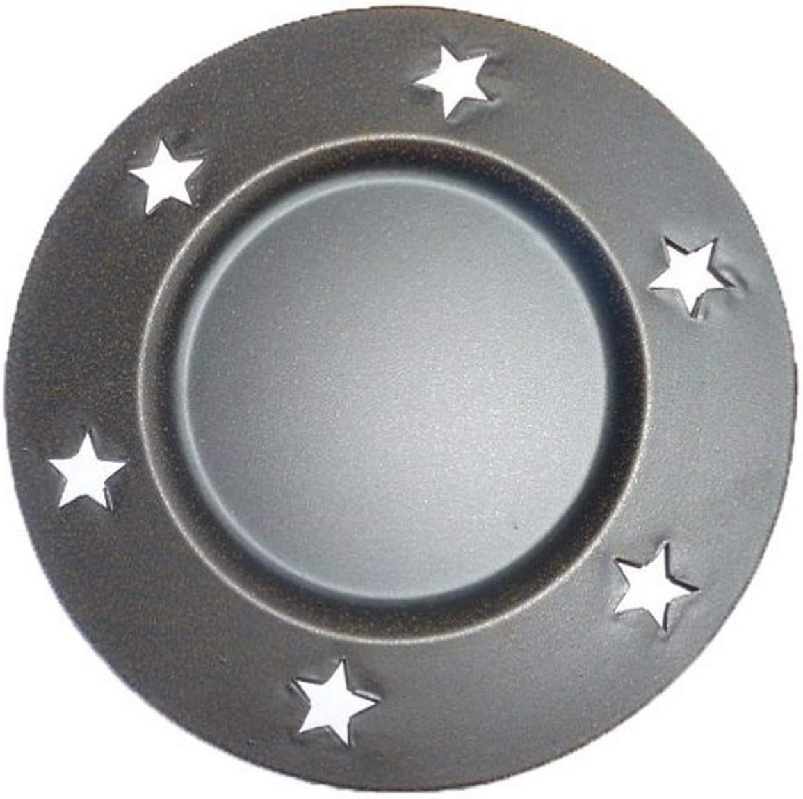Craft Outlet Inc Craft Outlet 6" Black Tin Plate W/Star Cutouts Set of 4 Home