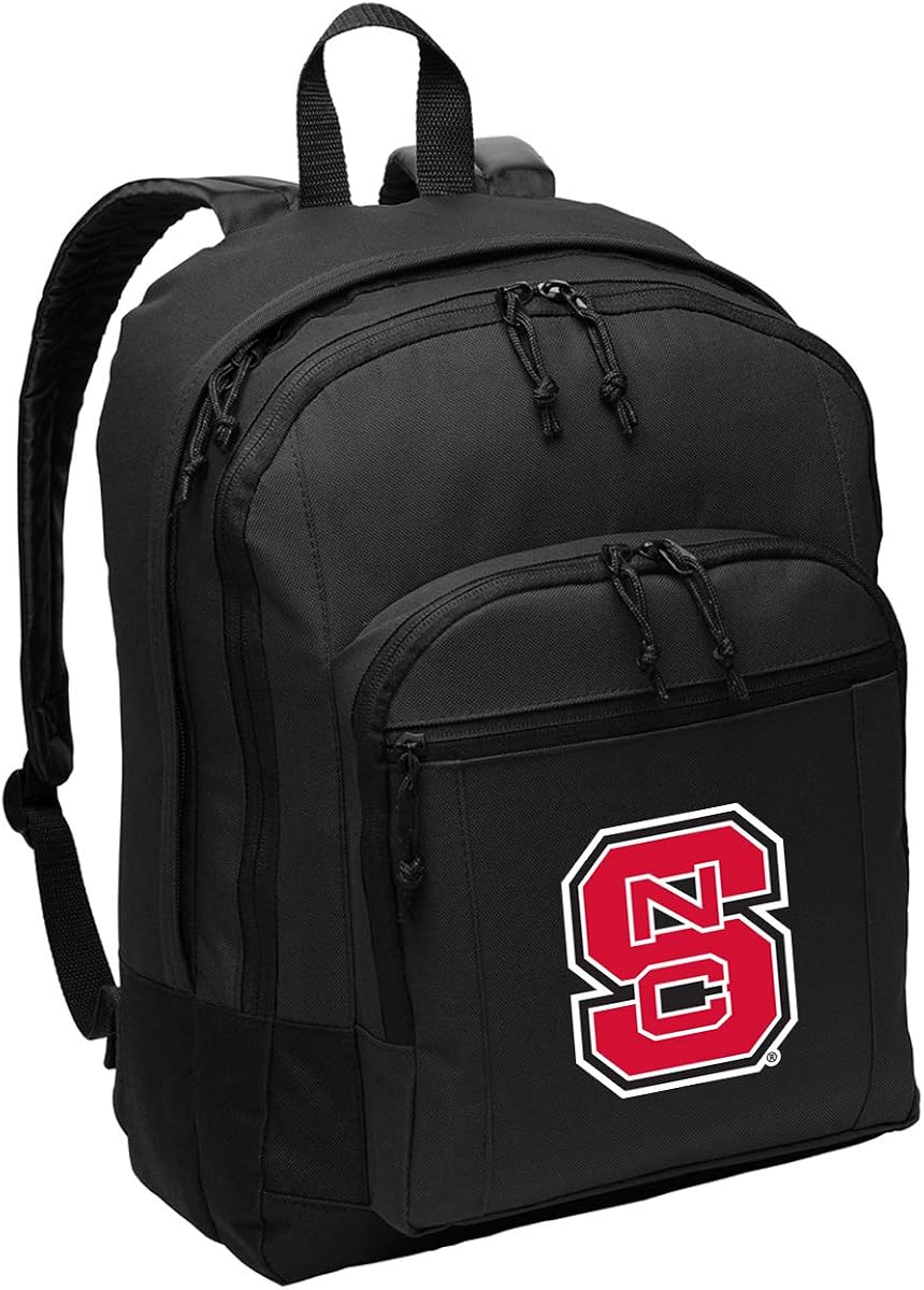 Broad Bay NC State Backpack CLASSIC STYLE - Medium Size - Wolfpack Backpack - Laptop Sleeve - Lightweight - Durable