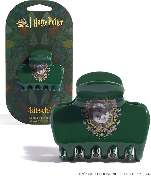 Harry Potter x Kitsch Big Hair Clip for Women - Slytherin, 1pc | Strong Grip for Secure Updos – Stylish Jumbo Claw Clip – Durable Hair Accessories for Everyday Use