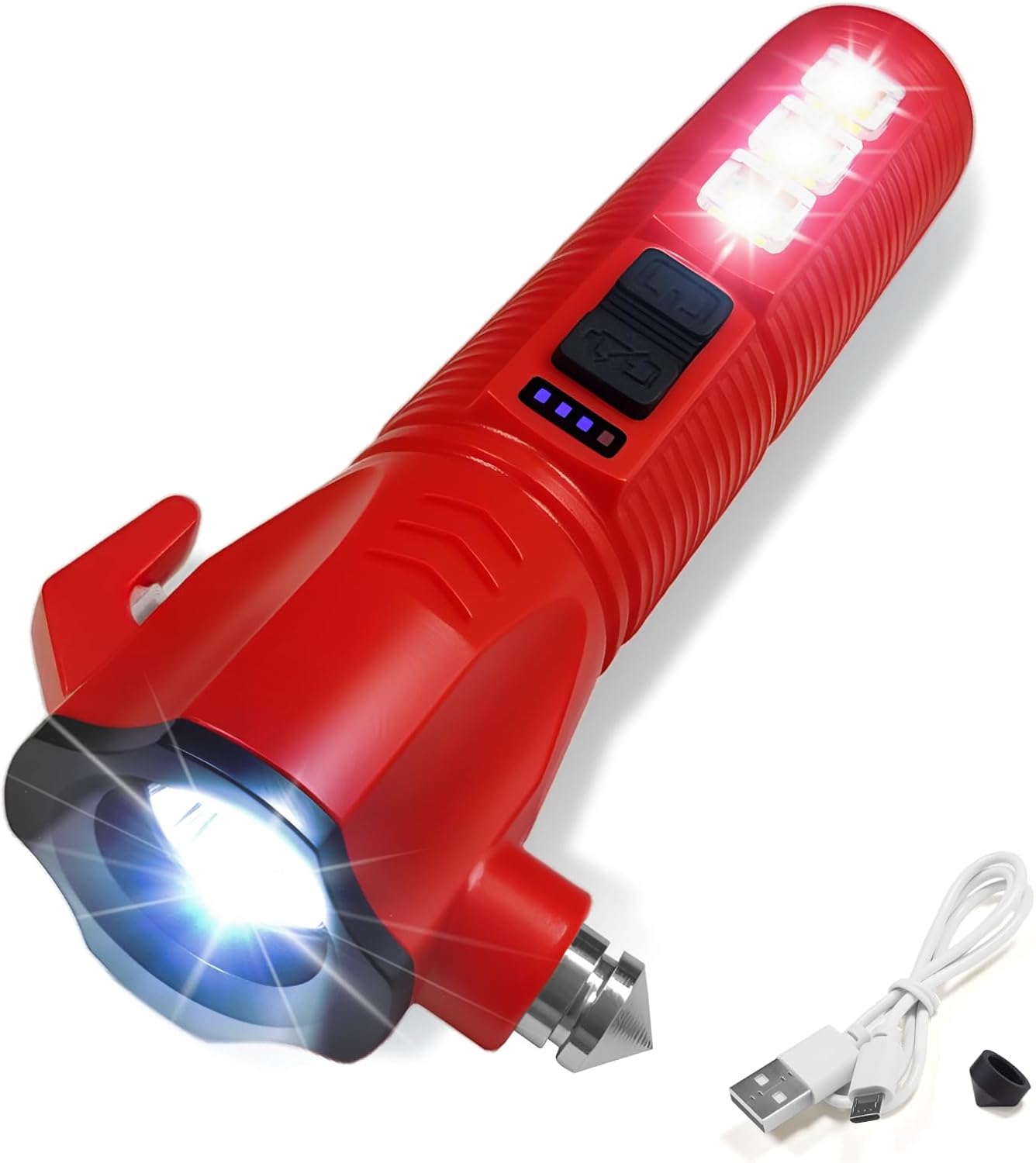 Emergency Car Flashlight 2000 Lumen, Red, 1pcs