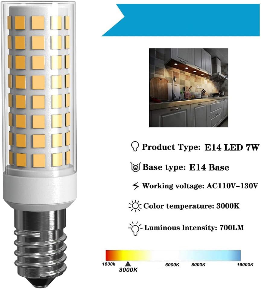 2-Pack E14 LED Bulb/NOT-Dimmable E14 Socket Oven Bulb for Salt Lamp Replacement Light Fitting/Multipurpose Small Edison Screw Bulb/Oven Light Bulb for Himalayan Salt Lamp (Warm White)