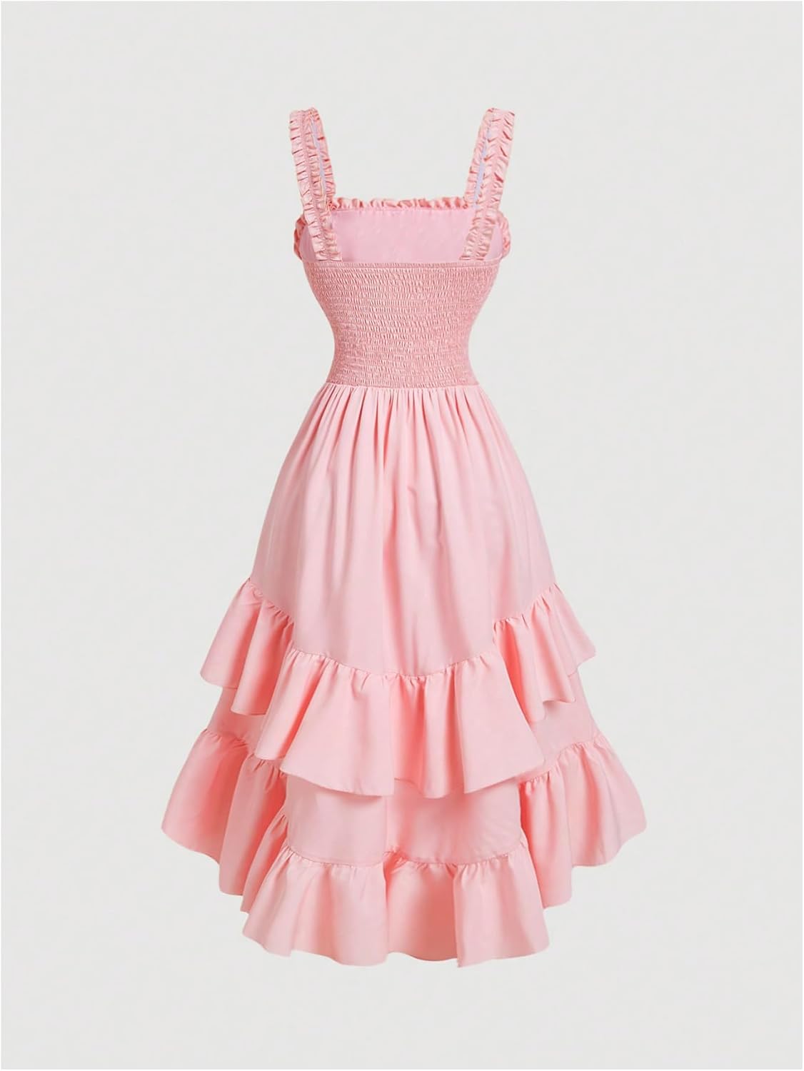 SHENHE Women's Renaissance Tiered Ruffle Ruched Dress High Low Sleeveless Long Party Dresses - Image 2