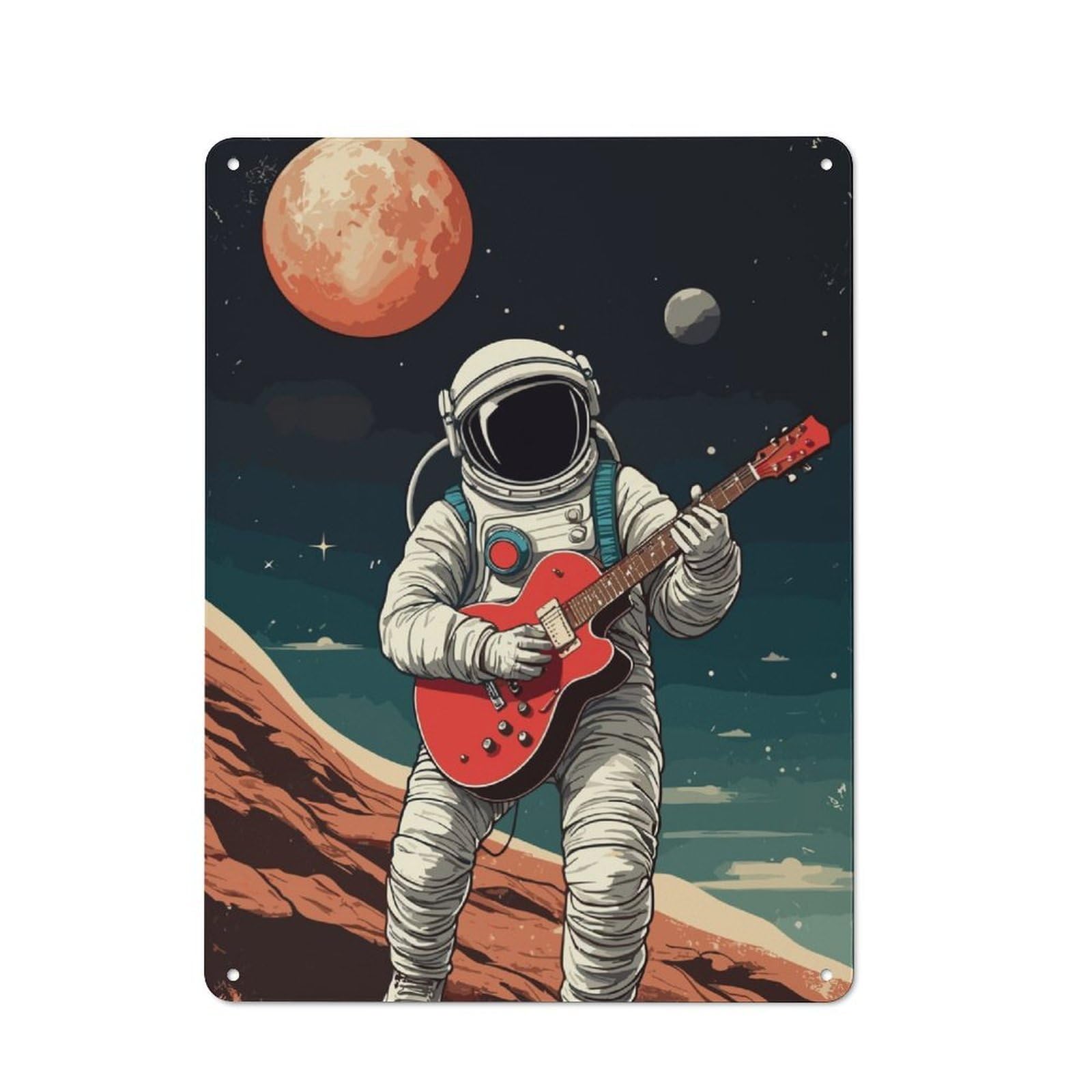 Junmoney Space Rock For Lounge Or Reading Corner, Vintage Metal Sign 40X30cm, For Cooler-Season Styling In Lounge And Reading Corner