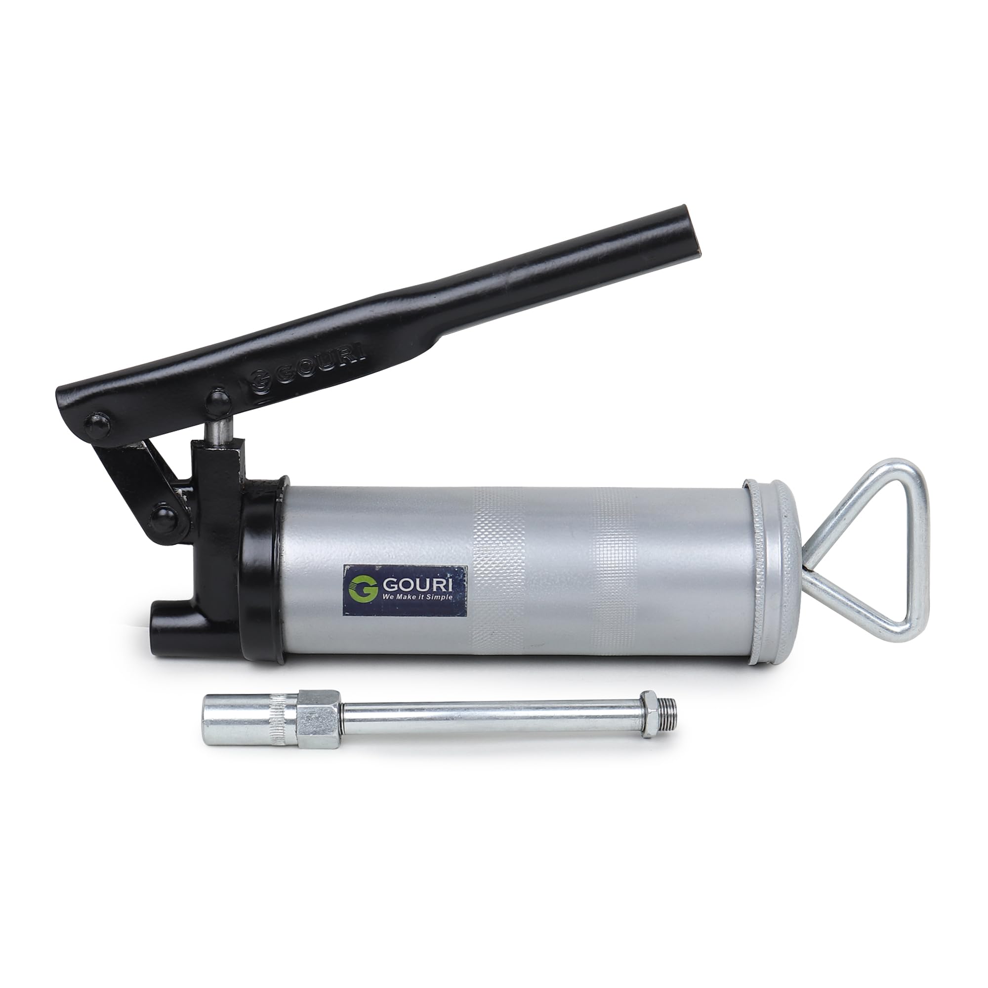 TUNIR Gauri Grease Gun 10 Oz / 280 Grams Grease Capacity | Lever type Grease Gun with 6 pcs coupling set | Grease Gun Head with air Release Valve and Fitted with Filler Nipple 1