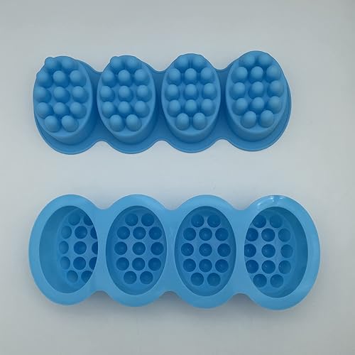 Miniatura 3 de 2 piezas de silicona masaje jabón molde oval masaje barra de jabón hacer molde de silicona vela caramelo chocolate pastel hornear pan