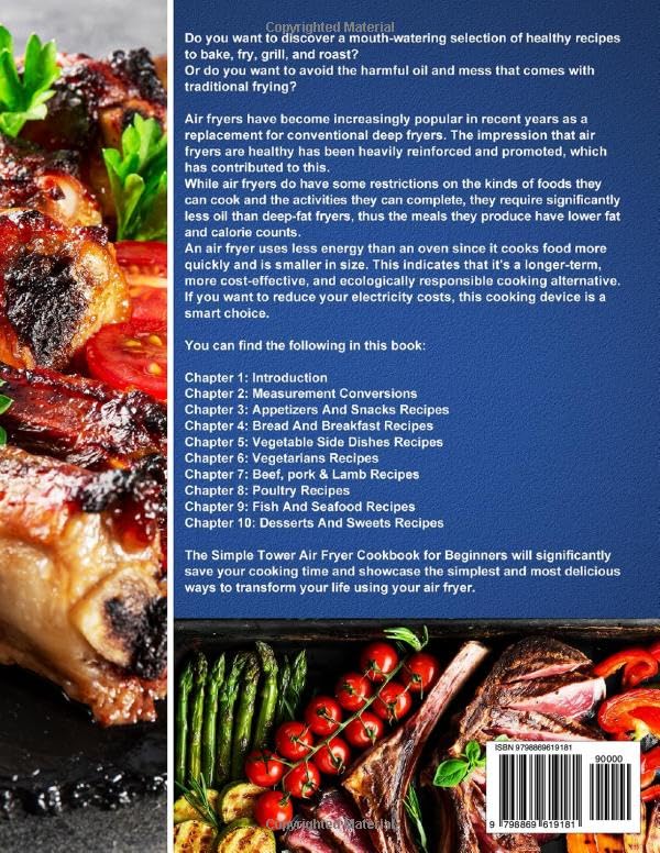 Simple Tower Air Fryer Cookbook for Beginners: 365 Days of Delicious, Healthy, Affordable & Time-Saving Recipes for Beginners to Cook Homemade Meals - Image 2