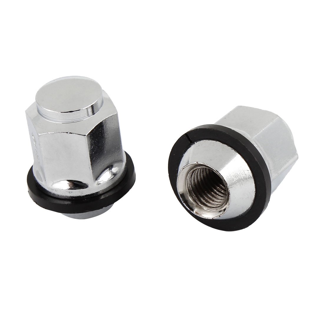 Ruilogod 2 Pcs Silver Tone Metal Hex Hub Mounting Nut 52950-24000