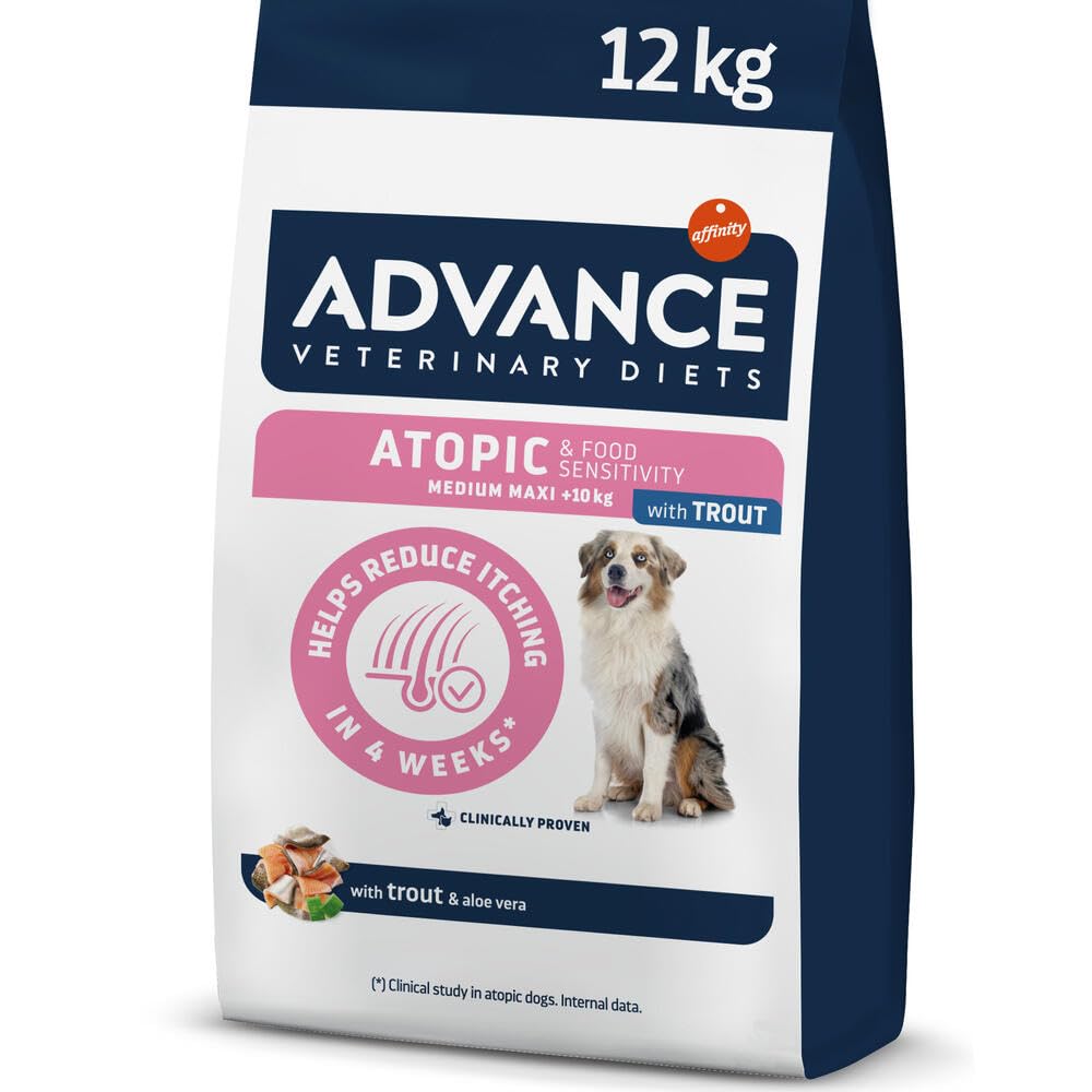 Advance Veterinary Diets Atopic Medium/Maxi | Dry Food for Medium and Large breed Adult Dogs | Reduces itching | 12kg
