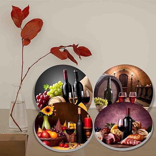 Miniatura 3 de Cubiertas para quemaduras de vino tinto para estufa eléctrica, decoración de cocina, barril de madera de vino, quemador de estufa redonda, bodega de