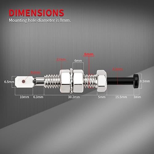 Miniatura 3 de DaierTek Interruptor de pasador de puerta jamba de auto con alarma automática ajustable momentáneo apagado 12 V CC 20 A para maletero automotriz 3