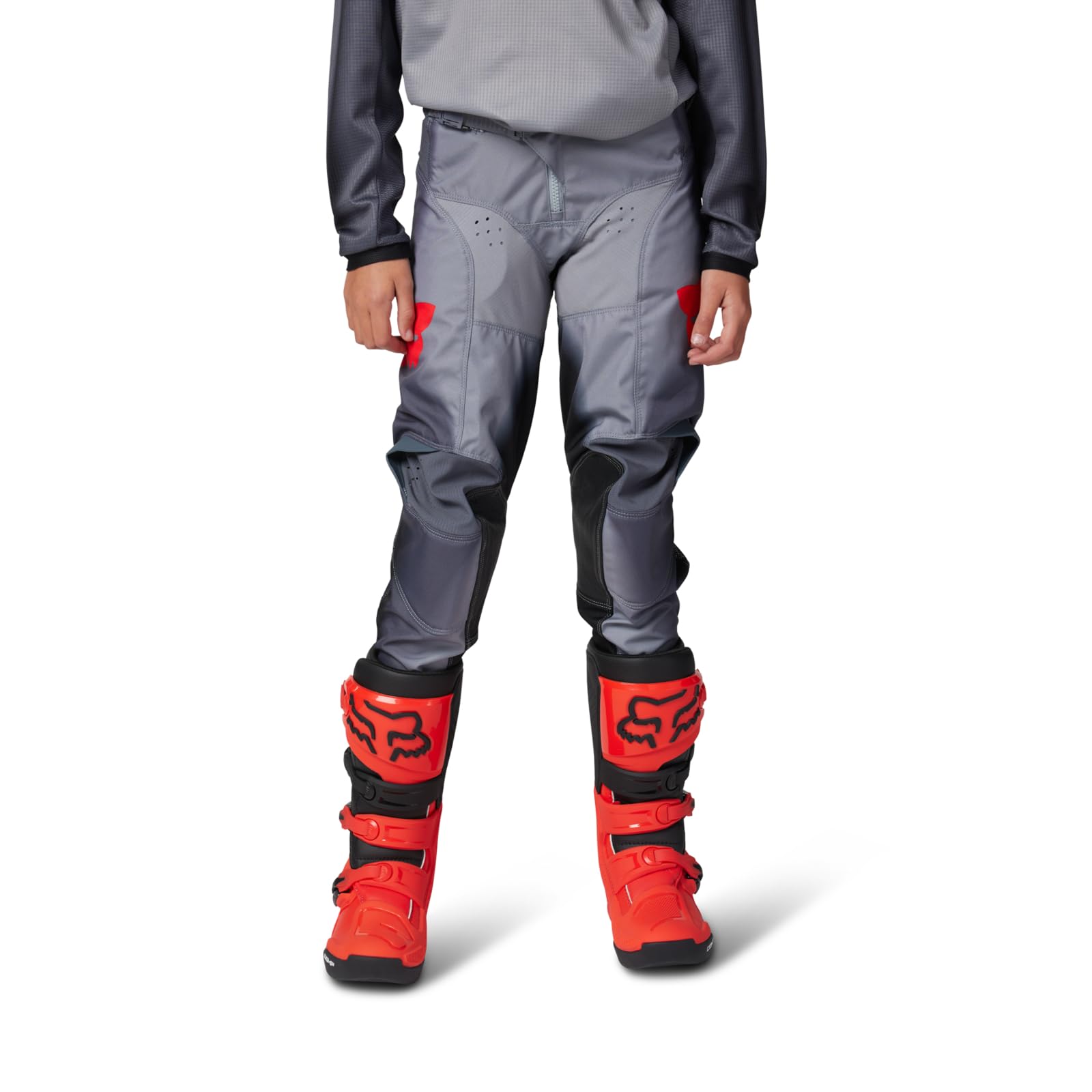 Fox Racing Fox Junior 180 Interfere-Pantalón Gris/Rojo 24 Calcetines, 52 Unisex Adulto