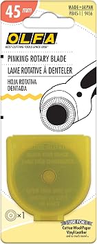 OLFA 45mm Rotary Cutter Pinking Blade, 1 Blade (PIB45-1) - Stainless Steel Circular Decorative Edge Blade for Crafts, Sewing, Quilting, Scrapbooking, Fits Most 45mm Rotary Cutters