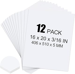 ToLanbbt 12 Pack White Foam Board, 16 x 20 x 3/16" Thick Foam Core Acid Free Poster Foamboard for Art Craft Projects, Painting, Displaying, Signage, Wedding, School