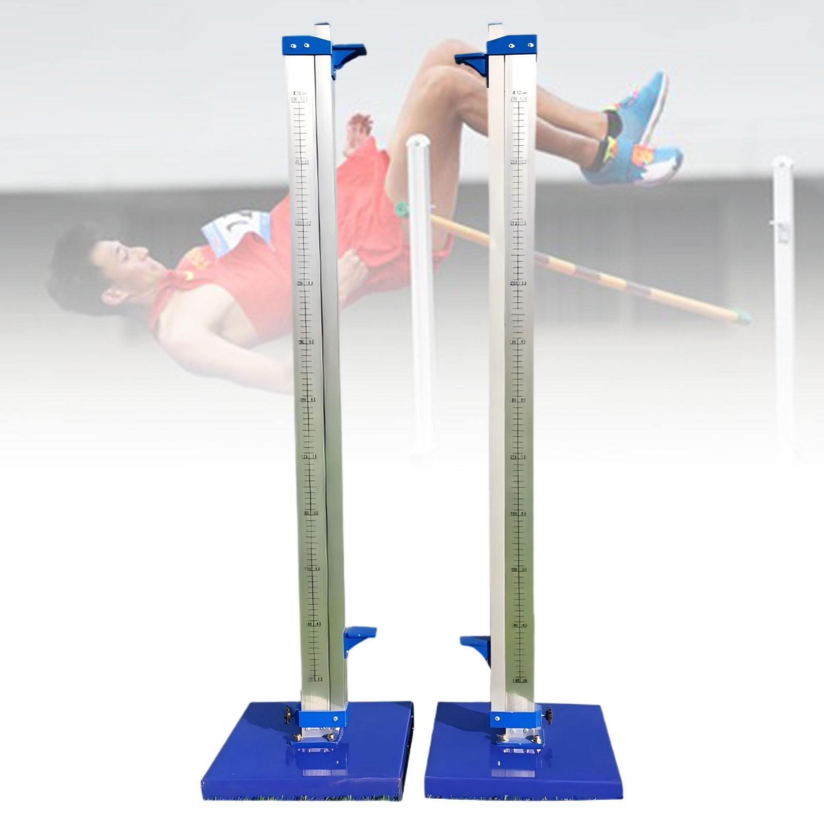 ExoticaBlend Lightweight Aluminum Competition High Jump Standard, Portable Training High Jump Stand 30-230 cm, Athletics Events Track and Field High Jump Tester