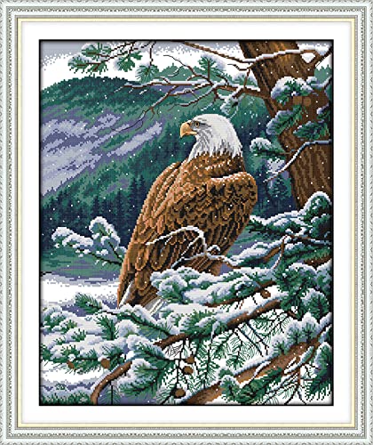 Kit de punto de cruz de águila de 40x50cm con hilos y agujas 1