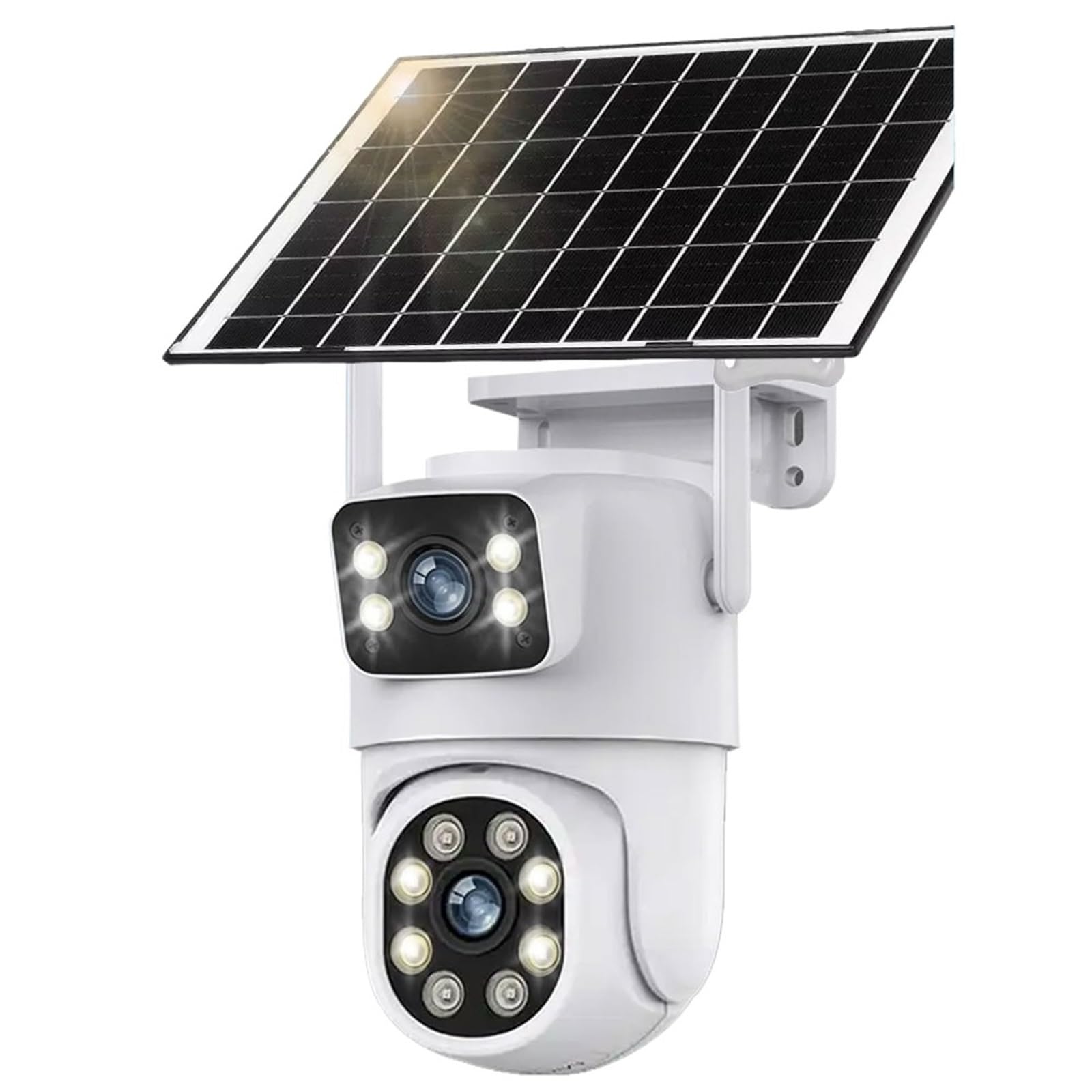 JVDDI 8MP 4K WiFi Solar Camera Outdoor Wireless CCTV Surveillance With Solar Panel Dual Lens PTZ IP Cam Security Protection(5MP Add 64G)