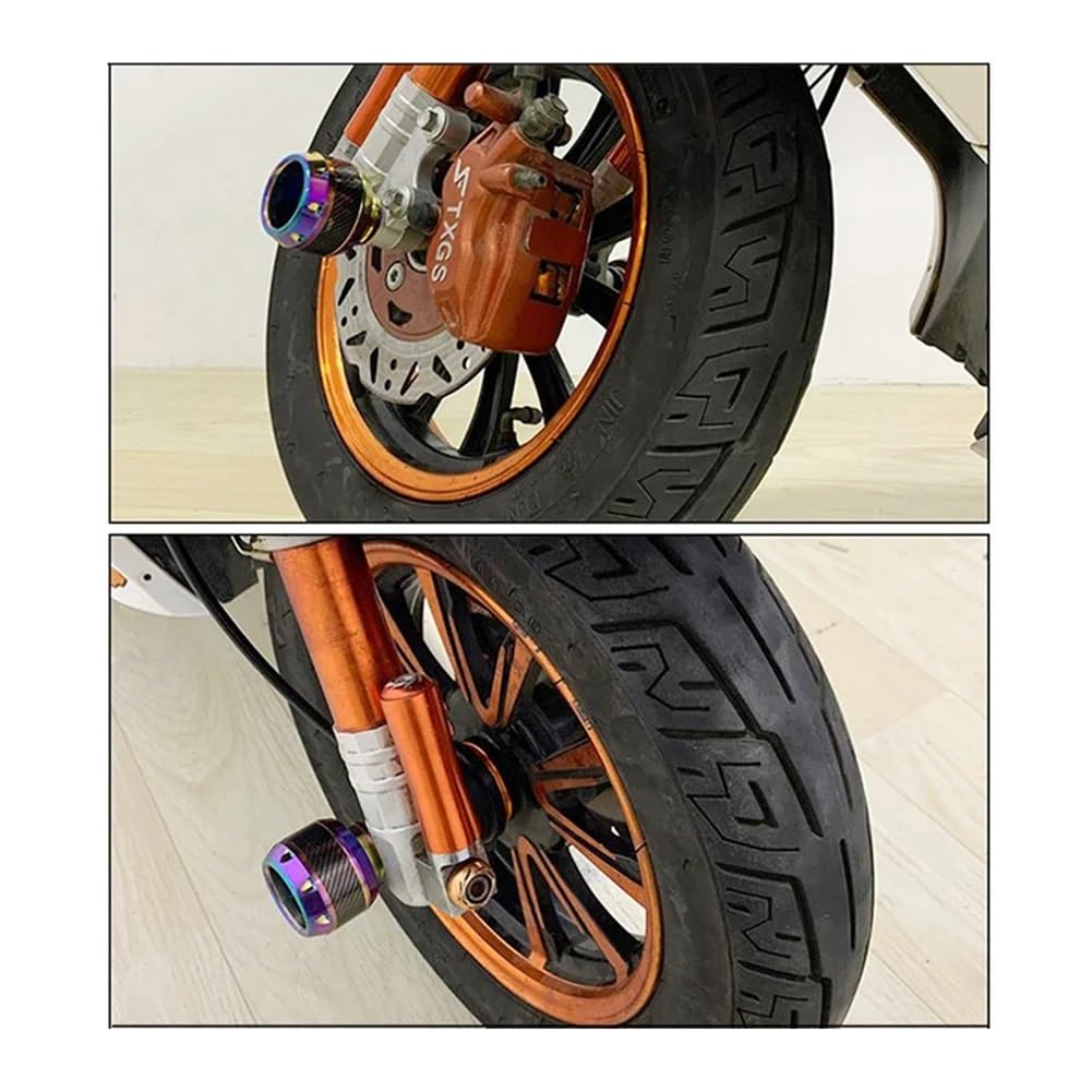 Moto Tamponi Paratelaio 2 Pezzi Slider Telaio In Alluminio Forcella Anteriore Protezione Anti-caduta In Fibra Di Carbonio Per Moto E Scooter