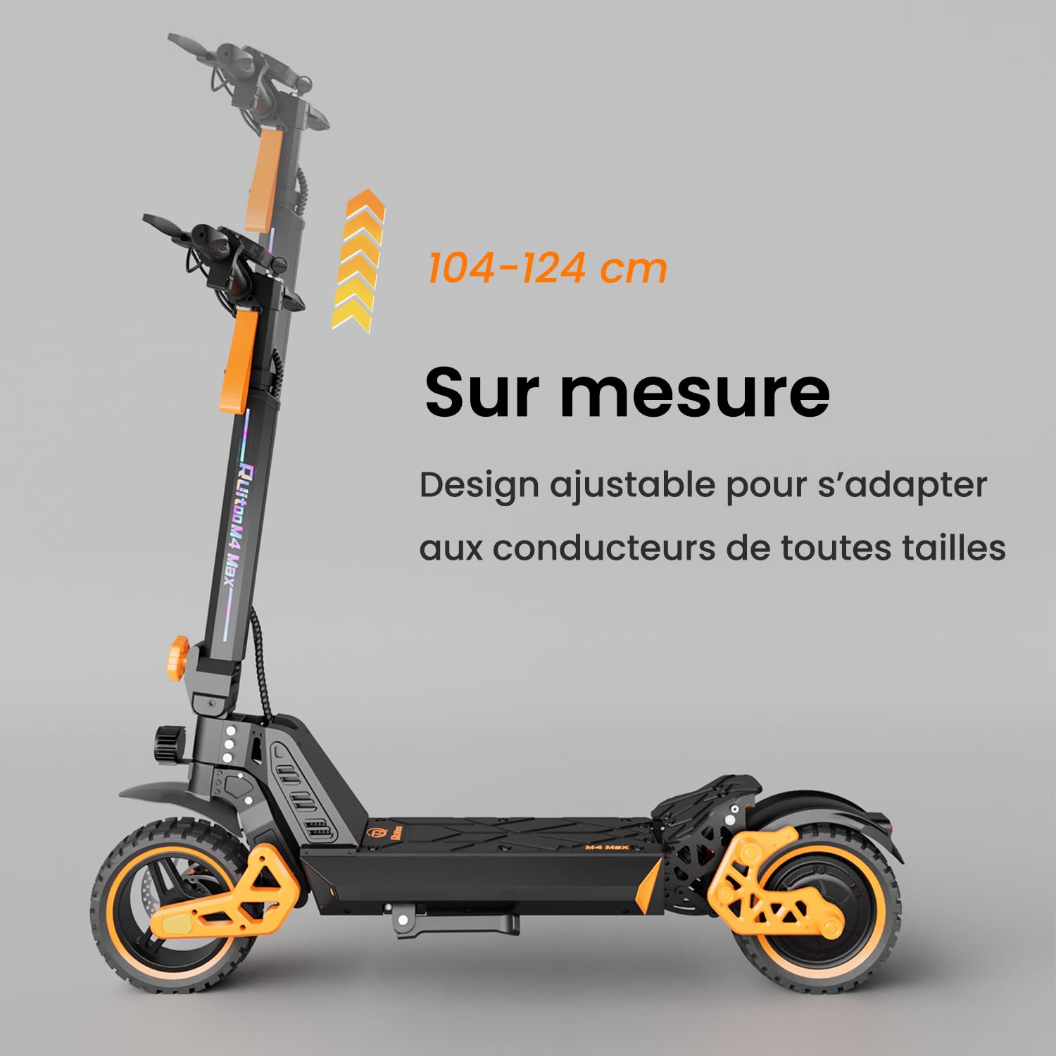 M4 Max Trottinette Électrique, Autonomie Max 55KM, Batterie 48V 15.6Ah, Pneus Tout-Terrain 10 Pouces, 3 Mode de Vitesse, Affichage Intelligent, Facile à Plier