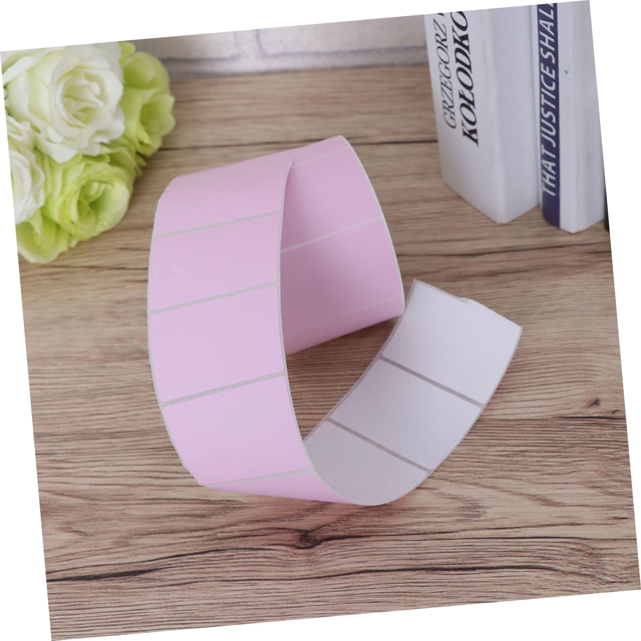 Etichette Autoadesive Resistenti All'acqua Rosa per Etichettatrice in Carta Termica 2 Pezzi 60x40mm per Stampa Chiara e Spedizioni