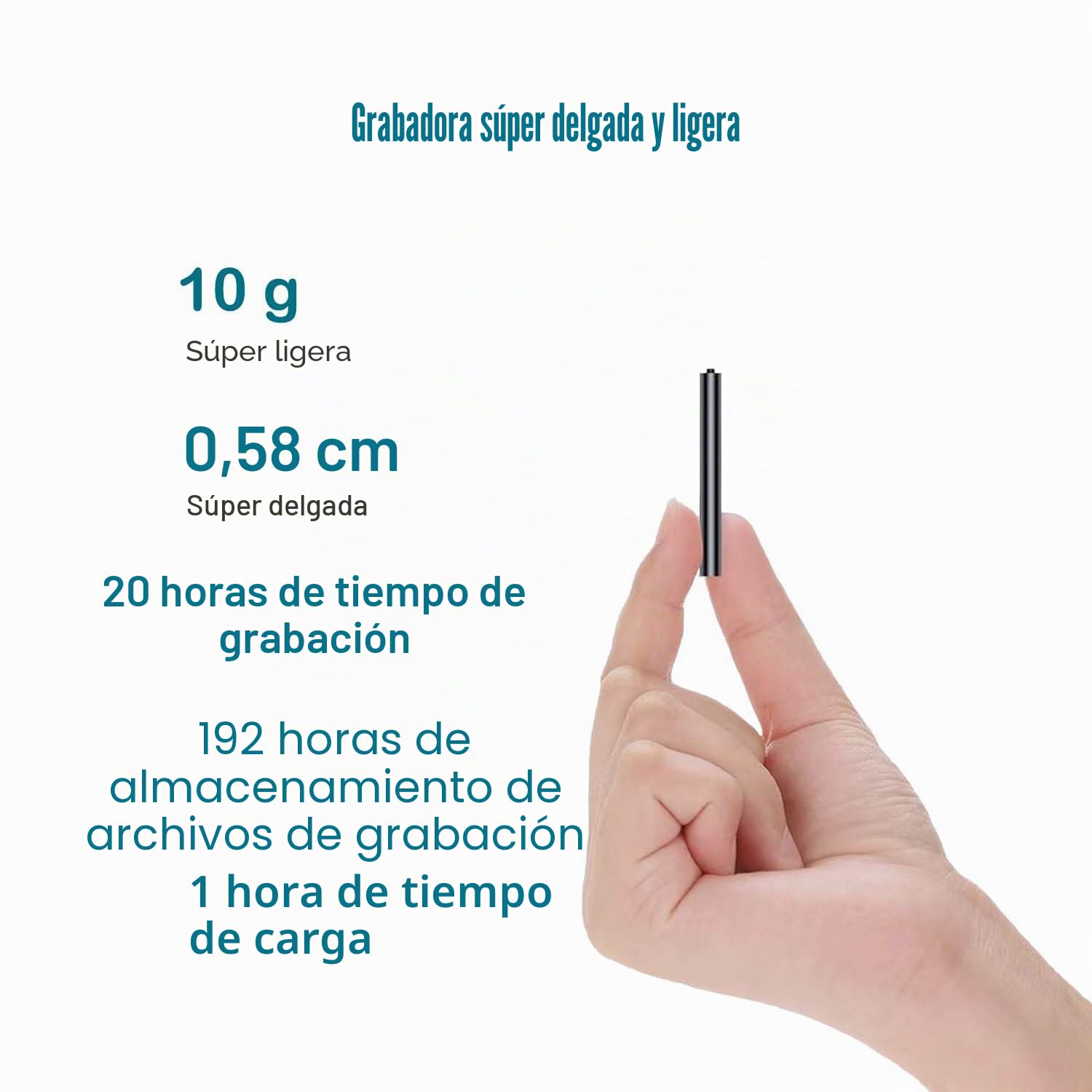Grabadora de voz de 16 GB, mini grabadora de voz con activación de voz, grabadora de voz recargable por USB, para reuniones, entrevistas, lecciones