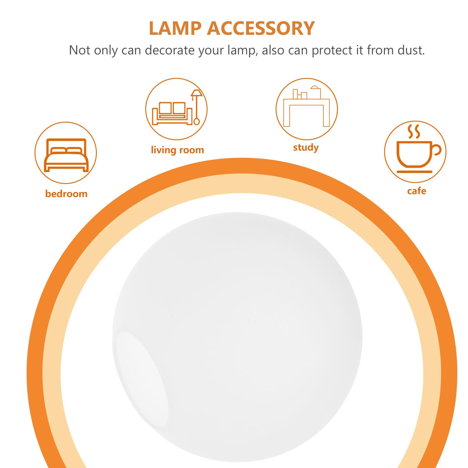 Pantalla de lámpara de vidrio esmerilado, cubierta para lámpara de techo esférica white, accesorio para candelabro colgante, fácil de instalar y retirar para sala de estar