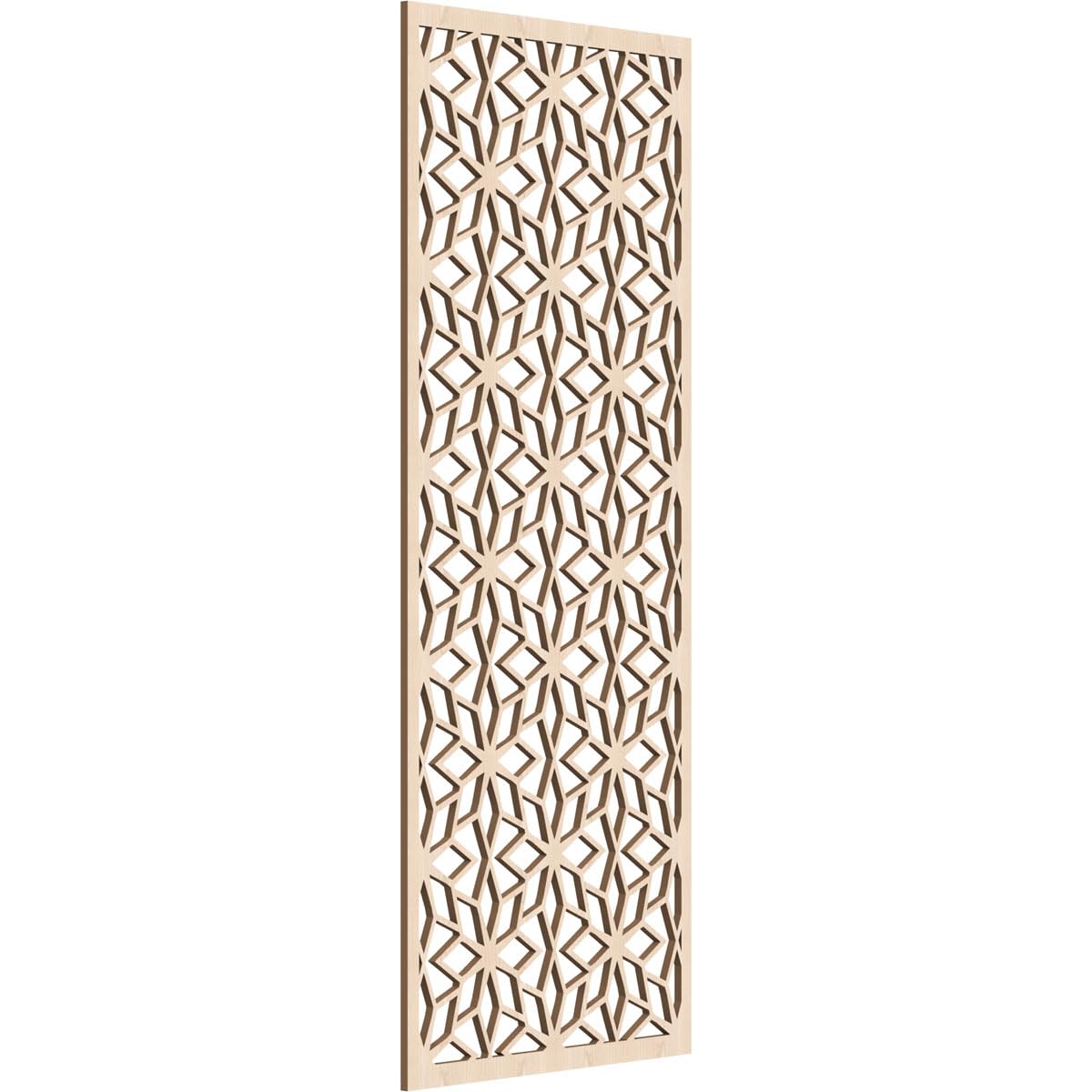 21 3/8"W x 54 3/8"H x 3/8"T Lake Decorative Fretwork Wood Wall Panels, Red Oak