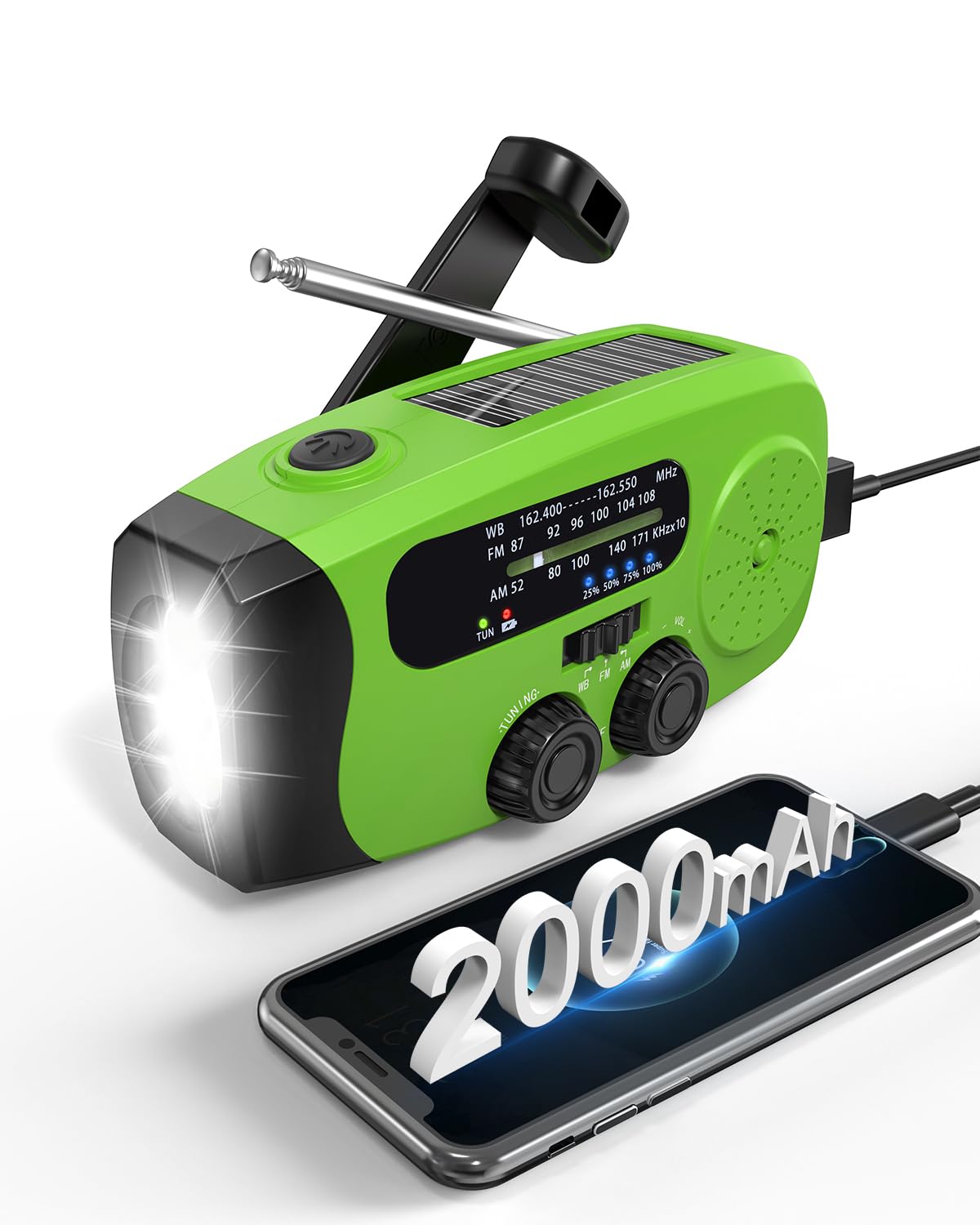 Hand Crank Radio with AM/FM/NOAA Weather Bands,for Emergencies, Camping