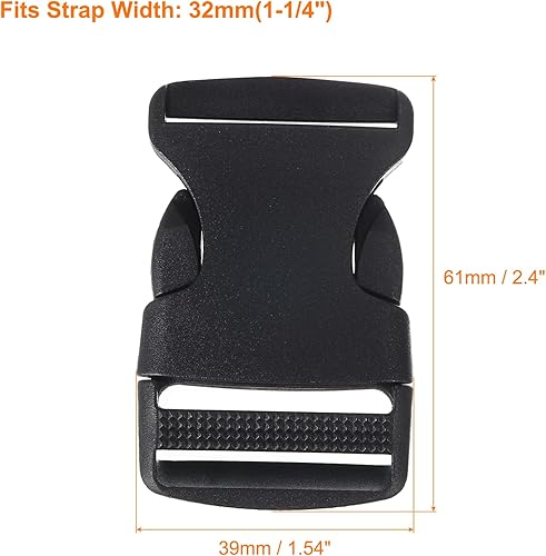 Miniatura 2 de uxcell Hebilla de liberación lateral, doble hebilla ajustable de plástico clips de repuesto para mochila de equipaje correa cinturón