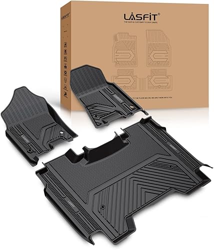 LASFIT Alfombrillas de piso aptas para Ram 1500 Crew Cab 2019-2024 sin almacenamiento de fábrica debajo del asiento trasero, asiento de cubo, ajuste
