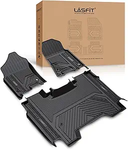 Lasfit Floor Mats for Ram 1500 Crew Cab 2019-2024 Without Rear Under-Seat Factory Storage, Bucket Seat, All Weather Custom Fit Car Floor Liners 1st & 2nd Row, Black