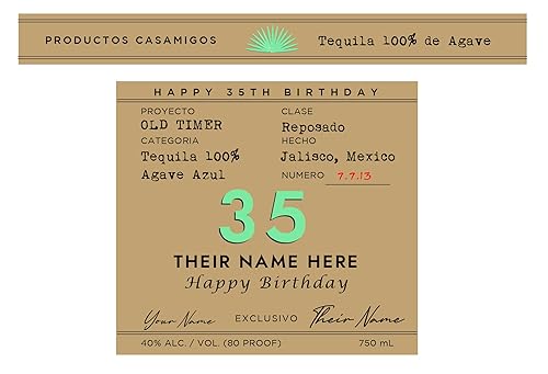 Miniatura 2 de Personalized Happy Birthday Label to fit Casamigos Bottles
