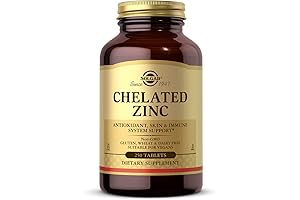 Solgar Chelated Zinc, 250 Tablets - Supports Healthy Skin, Cell Growth, DNA Formation, Immunity