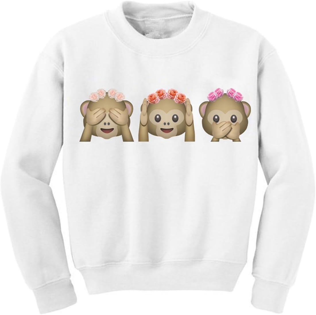SWEET Women 3 Monkey 3D Emoji Funny tracksuits Hoodies Jogging Pullover