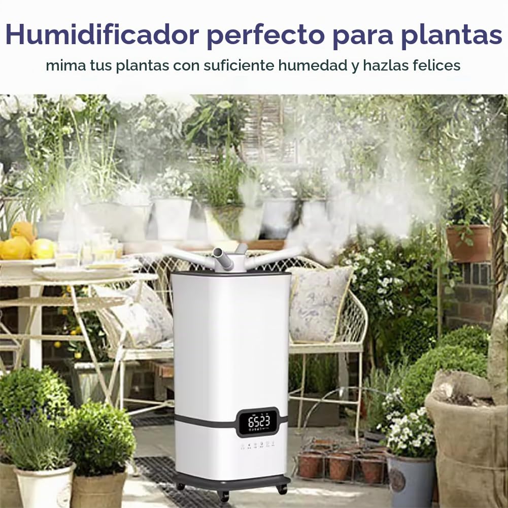 Humidificador Industrial, humidificador Grande Comercial de 16 l, humidificador para Toda la casa con Control Remoto y Temporizador, atomizadores de 3 núcleos, Humedad Personalizada, para área