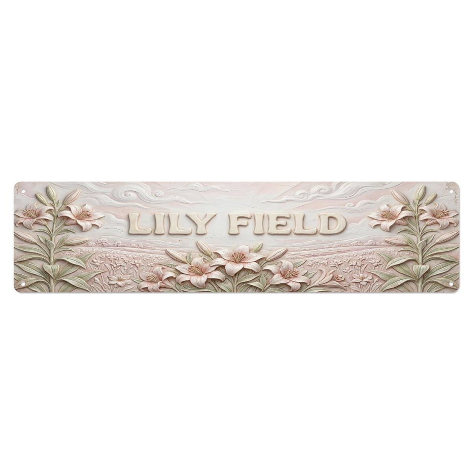 Fqcyn Style Metal Tin Sign Vintage Cottagecore Garden Lily Field