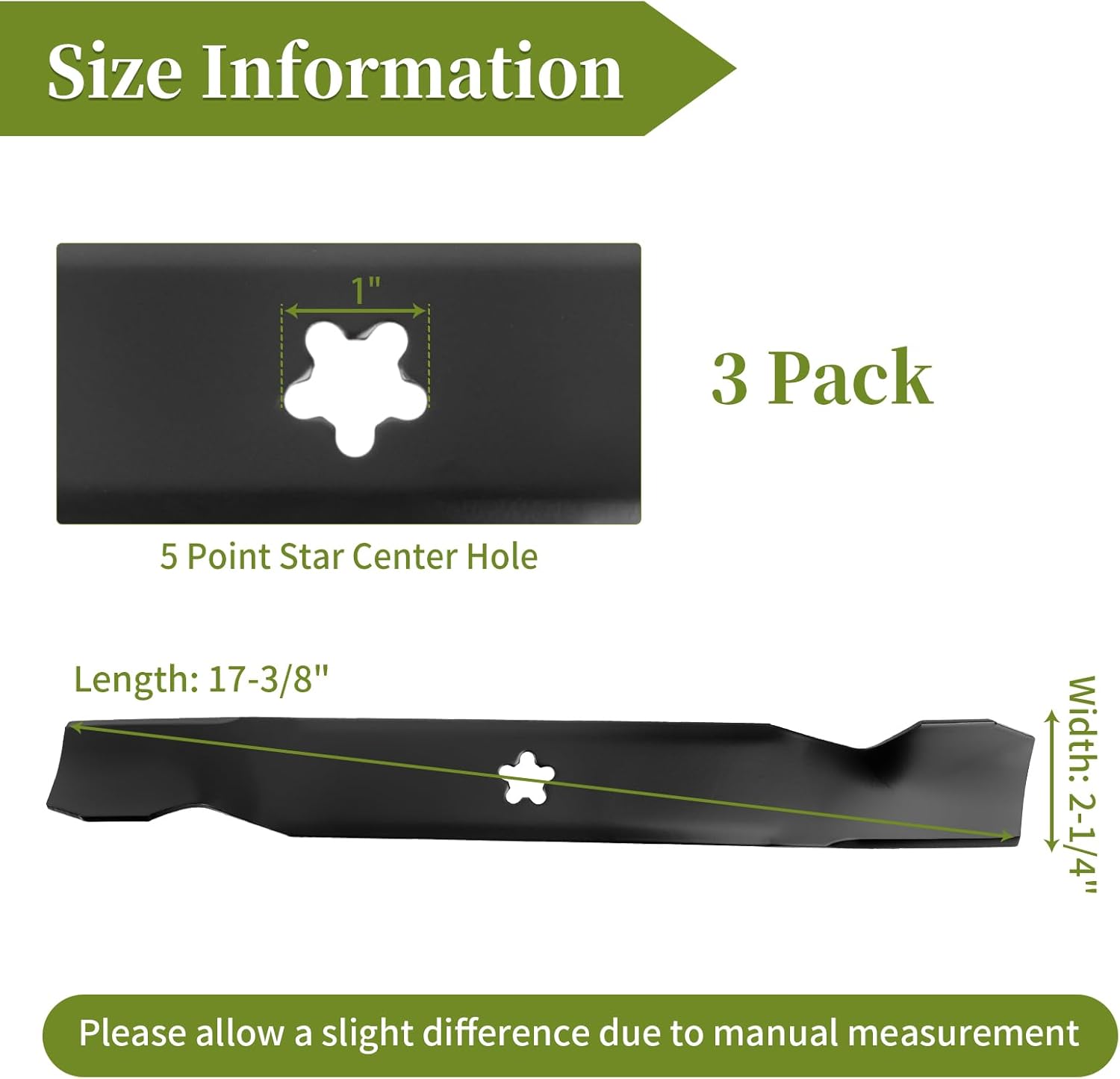 532137380 High Lift Blades for 50" Deck, 137380 Mower Blades Compatible with Hus-qvarna GT200 GTH220 GTH2350 Pou-LAN PP20H50J AYP, Replace 156468 917137380MS 917137380P, 3 Pack