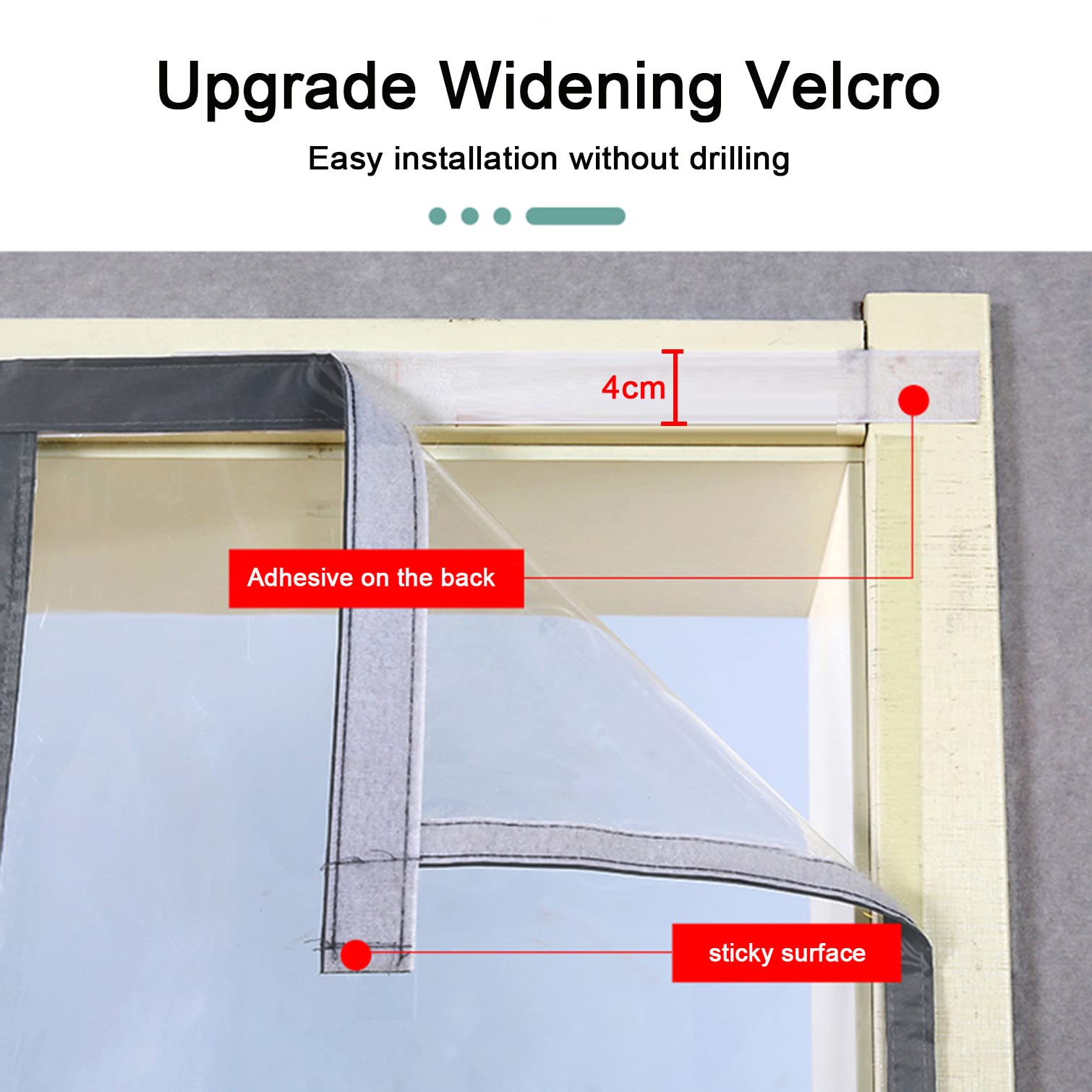 Tenda Magnetica Isolante Termica in PVC Trasparente,Autoadesivo Schermo Termico for Porta,Inverno a Prova di Vento Tenere Caldo per Porte Finestra per D'ingresso Cucina (W100xH220cm(39x87in))