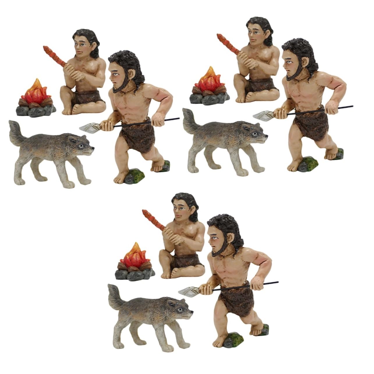 YARNOW 3 Sets Primitive Suit Ornaments Crafts Statue Desktop Ornament Garden Layout Primitive Man Decor Miniature Primitive Man Figurine Primitive Man Figure Car Bookshelf Resin