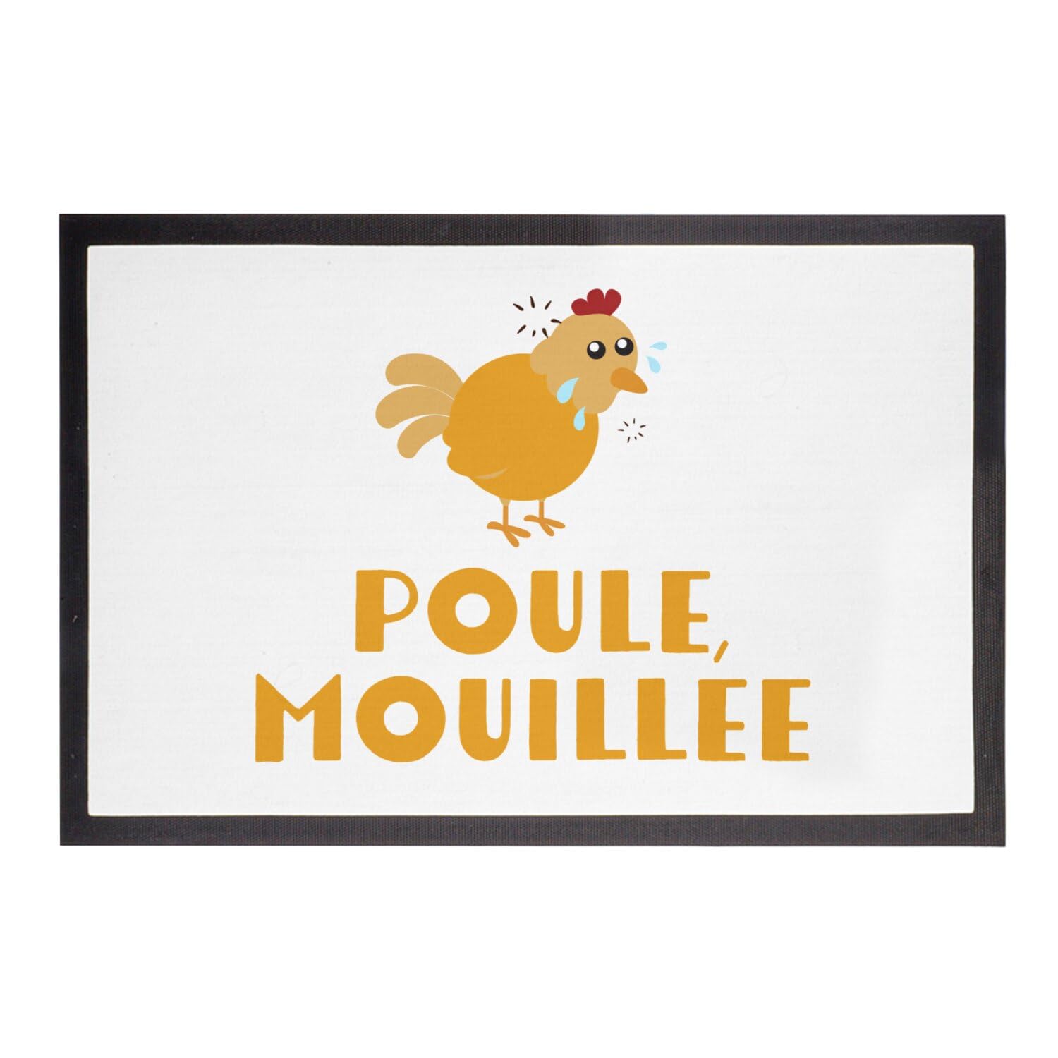 Paillasson Blanc Poule Mouillée Tapis Sol Entrée Propre Fun