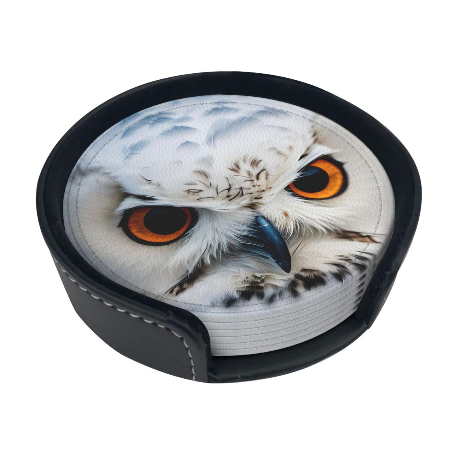 Dessous de verre hibou enneigé pour idée cadeau de pendaison de crémaillère originale