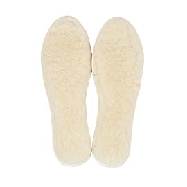 LAMBAA Sheep Wool Fleece Insoles White 9 Women/7 Men