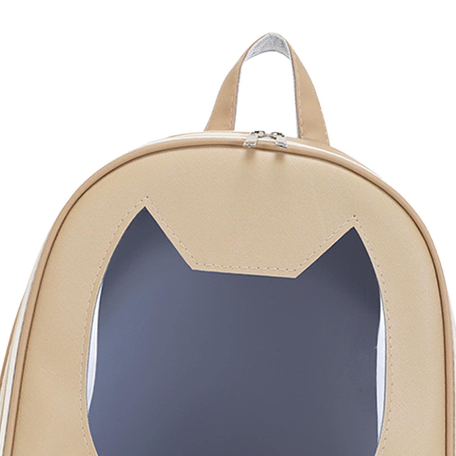 Transportadora Burbuja para Gatos Mochila Transportadora Cápsula Espaciosa Transparente Fabricada en Cuero PU y Tela de Malla Transpirable Apta para, Khaki