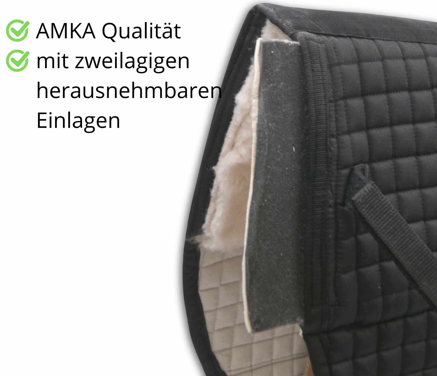 AMKA Korrektur Satteldecke baumlose Sättel Sattelunterlage für Sattel ohne Sattelbaum