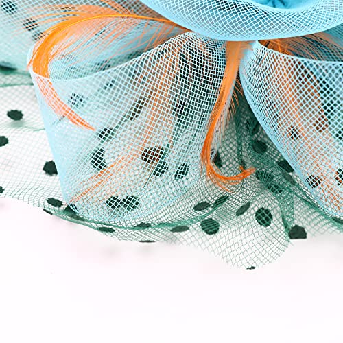 Image of DRESHOW Fascinators Hat Flower Mesh Ribbons Feathers on a Headband and a Clip Tea Party Headwear for Girls and Women