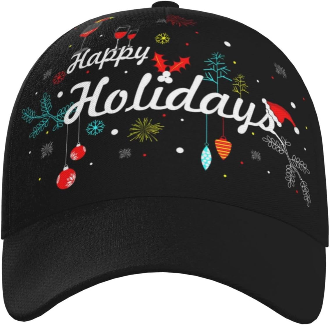 Cute Christmas Holiday Baseball Hat Women Men Xmas Snowflake Santa Adjustable Snapback Baseball Cap - Image 2