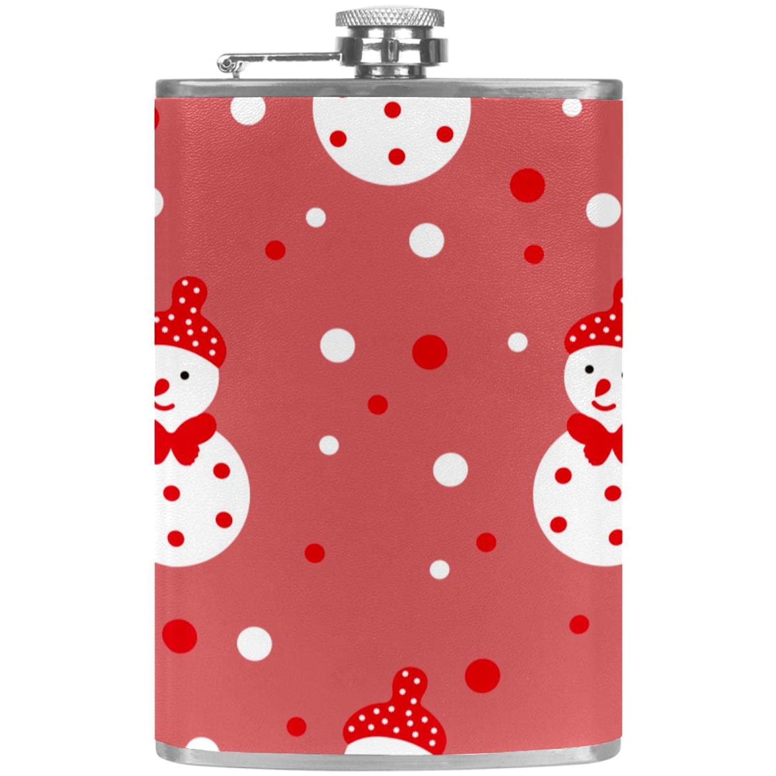 Flasque pour liqueur cadeau de Noël rouge bonhomme de neige avec entonnoir