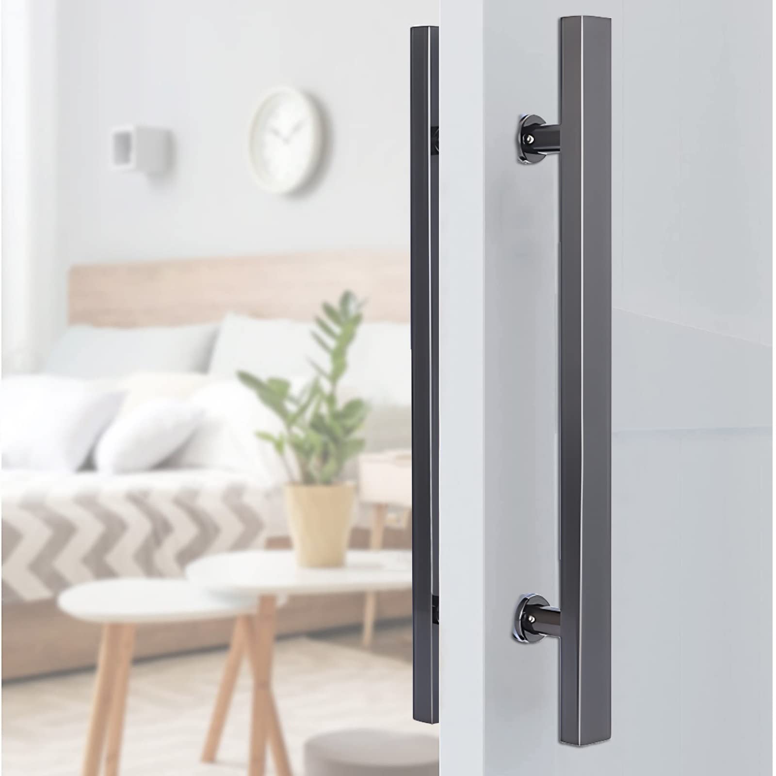 GYRAZXS Sliding Barn Door HandlesDurable Flush Hardware Set for Interior/Exterior Gates Commercial & Home Use 120cm (47.4in) Stylish and Functional Door Pulls